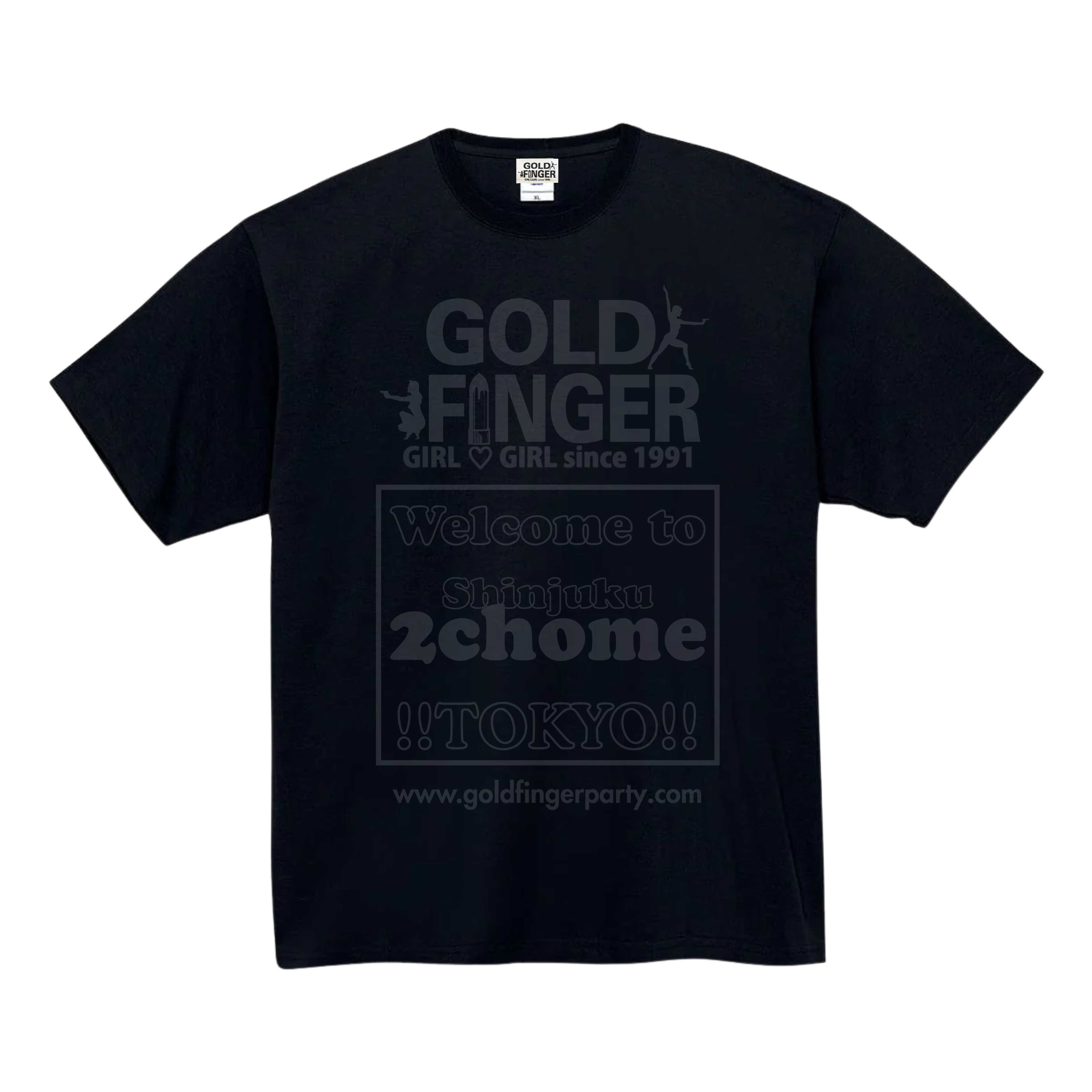 GF T-SHIRT 2chome BLACK/BLACK