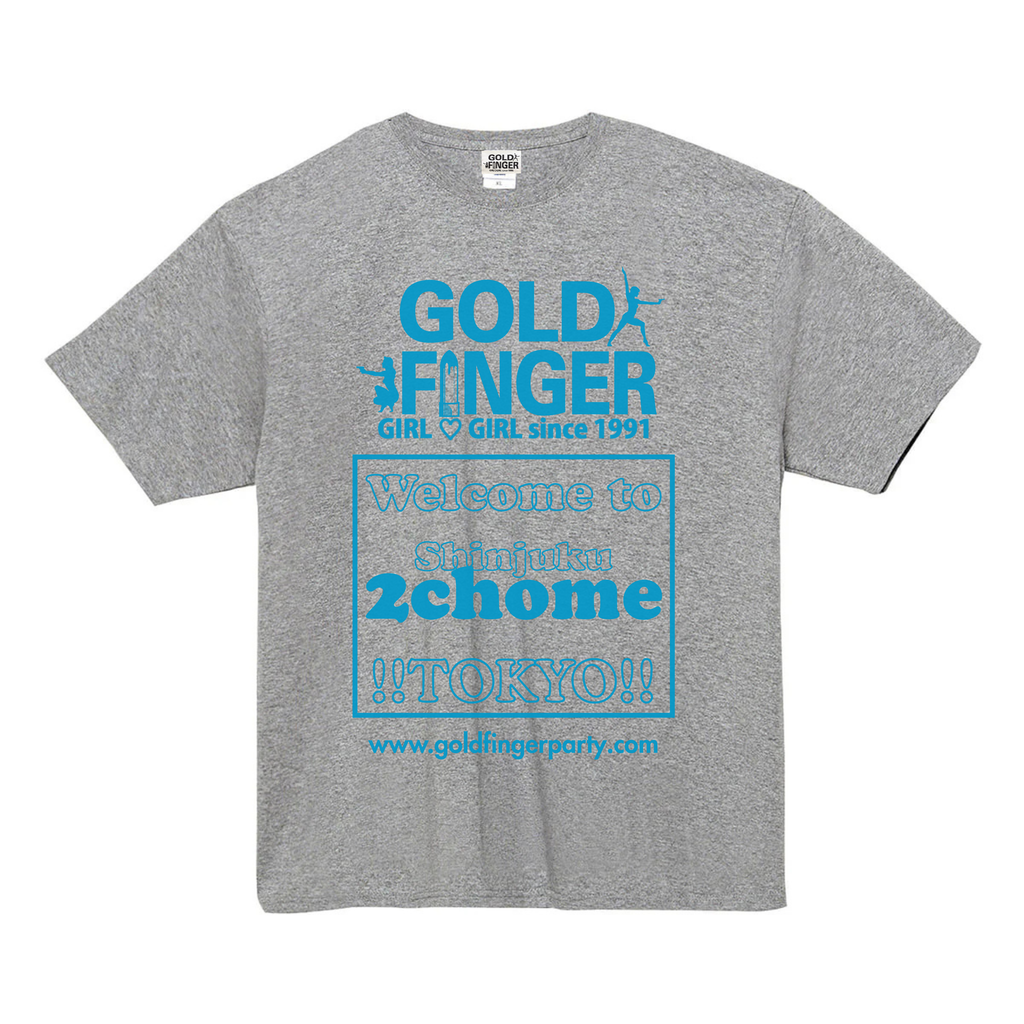 GF T-SHIRT 2chome GRAY/TURQUOISE