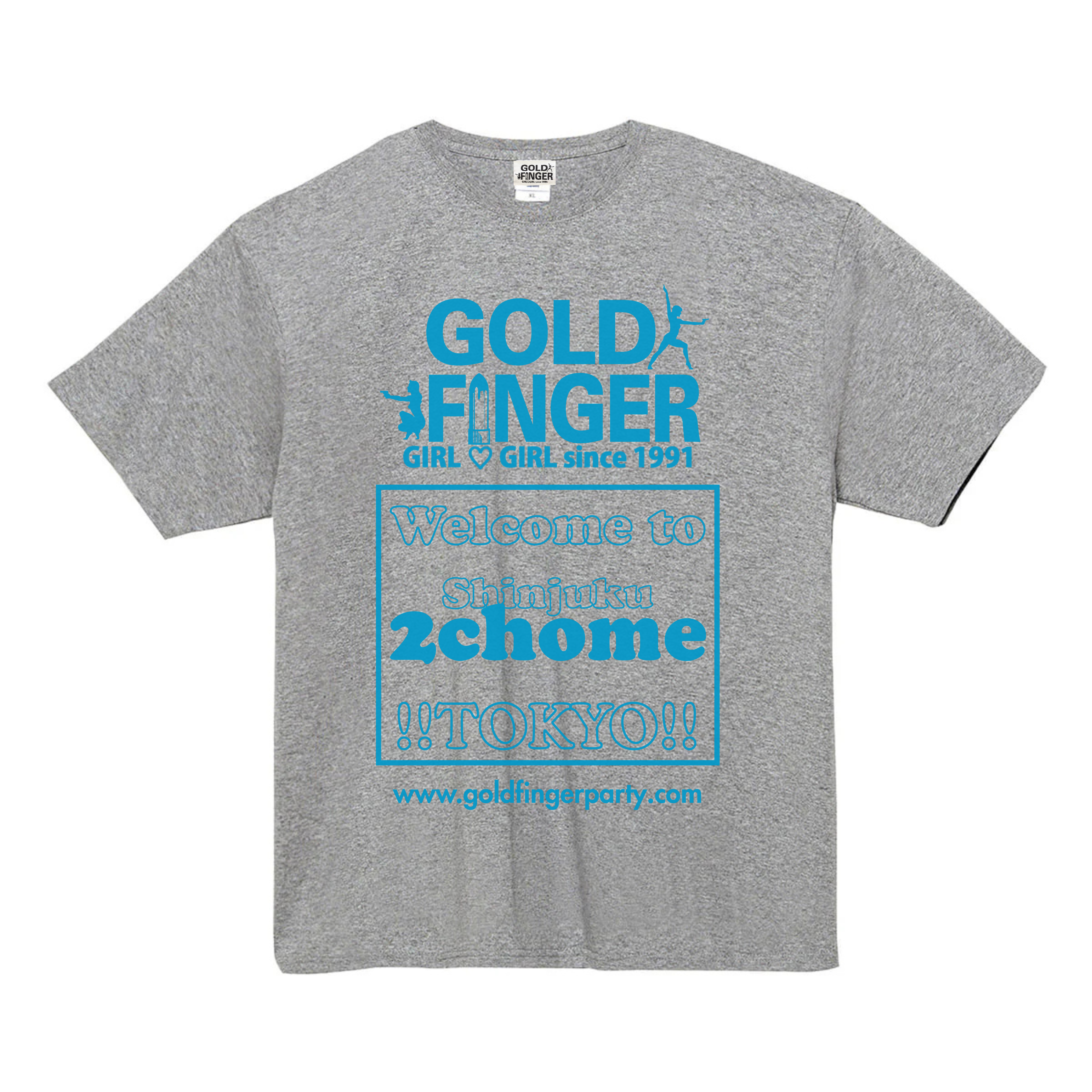GF T-SHIRT 2chome GRAY/TURQUOISE